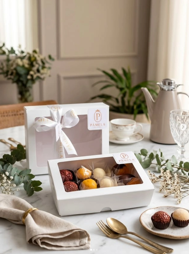 Caixa de doces finos para presente