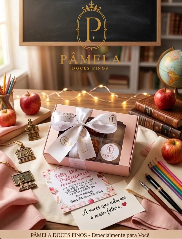 Caixa presente de doces finos para Dia dos Professores